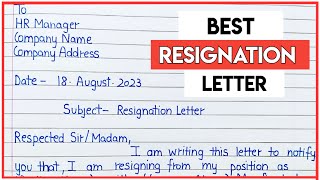 How to write a resignation letter  Sample resignation letter for company resignationletter [upl. by Breh55]