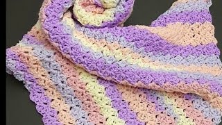 Crochet Quick EASY baby Blanket NO BORDER needed THIS Builds its own borders [upl. by Valentia]