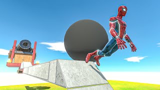 Superheros Run Away from a Cannonball  Animal Revolt Battle Simulator [upl. by Bamby]