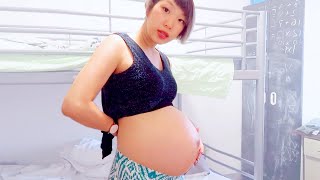 LAST PREGNANCY UPDATE getting contractions breast milk leaking 8 amp 9 months pregnant [upl. by Nrobyalc]