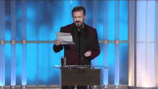 Ricky Gervais Golden Globes 2012  Jodie Fosters Beaver Joke HD [upl. by Nnairahs]