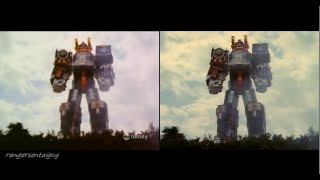 Power Rangers Lightspeed Rescue Super Train Megazord First Apperance PR and Sentai version [upl. by Acissj]