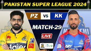 PESHAWAR ZALMI vs KARACHI KINGS PSL 9 MATCH 29 LIVE  KK vs PZ LIVE COMMENTARY  PZ 4 ov [upl. by Sielen]