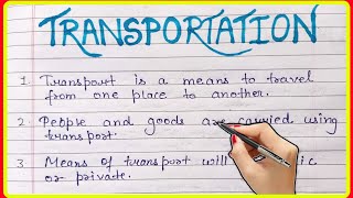 10 Lines essay on Transportation in EnglishTransportation Essay in EnglishEssay writing [upl. by Aneej]