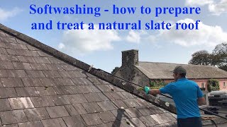 How to soft wash natural slate roofs [upl. by Brade]