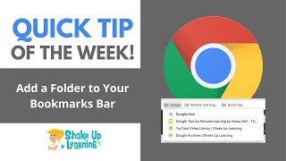 How to Add a Folder to the Chrome Bookmarks Bar [upl. by Grae508]