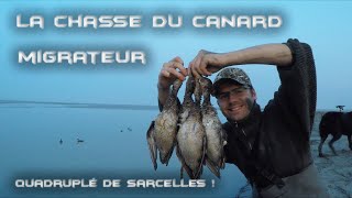 Superbe Chasse du Canard Migrateur  Quadruplé de Sarcelles dHiver ma plus belle action [upl. by Neenaj]