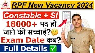 RPF New Recruitment 2024  RPF Constable amp SI Exam Date 2024  RPF Constable amp SI Post Increase 2024 [upl. by Lissa160]