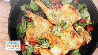 CastIron Skillet Spatchcocked Chicken Recipe  Everyday Food with Sarah Carey [upl. by Leirej]