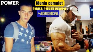 MENIU COMPLET MASA MUSCULARA 4000KCAL [upl. by Eppes]