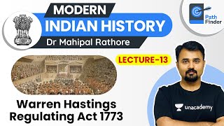 L13  Warren Hastings l Regulating Act 1773 l Modern Indian History  UPSC CSE 2021 MahipalSir [upl. by Tserrof]