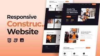 Responsive Construction Website Design Using HTML CSS And JavaScript [upl. by Akenehs]