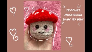 How to Crochet a mushroom tutorial  easy beginners no sew [upl. by Ahcsropal708]