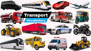 Learn Transport Names Vehicles Name Mode of Transport  Basic English Learning [upl. by Ogait]