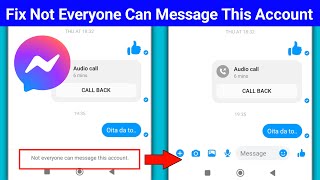 How to Fix Not Everyone Can Message This Account On Facebook Messenger Problem Solve [upl. by Assila512]