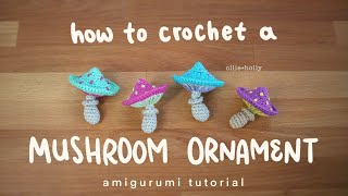 How to Crochet a Toadstool Mushroom Halloween Ornament Pattern  Beginner Amigurumi Tutorial [upl. by Licec]