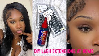 DIY Lash Extensions at Home ft BampQ Lash Clusters  Amazon [upl. by Cooperman]