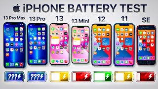 iPhone 13 Pro Max vs 13 Pro  13  13 Mini  12  11  SE  Battery Life DRAIN TEST [upl. by Bodkin]