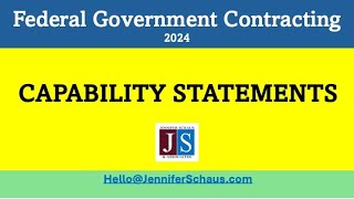 2024 GovCon Summer Shorts  Capability Statements 6 of 10 [upl. by Nanfa]