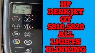 HP Deskjet GT 5820 All Lights Blinking ProblemHPJeetTech hp gt 5820 all lights blinking [upl. by Gunning265]