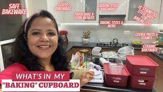 Whats in my Baking Cupboard  Showing all my Bakeware amp Baking Tools  SafeHealthy Bakeware [upl. by Tiffy]