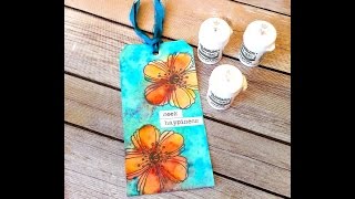 Demo Creating Mixed Media Art Tags With Brusho Crystal Colours [upl. by Dilaw]