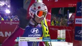 Kamil Stoch 130 m  Konkurs drużynowy  II seria 4 grupa  MŚ Predazzo  K120  02032013 [upl. by Essile]