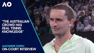 Alexander Zverev OnCourt Interview  Australian Open 2024 Quarterfinal [upl. by Tamra]