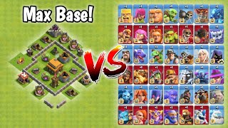 MaxTown Hall 3 Base vs Max All Normal and Super Troops🤯 Clash of Clans Part 1 [upl. by Leonanie]