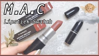 【MAC】Matte Lipstick Taupe amp Mocha Swatchby Bambi 2019 [upl. by Cr]