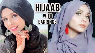 How To Wear HijaabScarf With Earrings  Two Easy Hijaab Styles By Hunaina Rasool [upl. by Nawud]