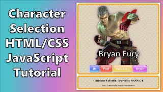 Make a Character Selection project using HTML CSS and JavaScript [upl. by Ised]