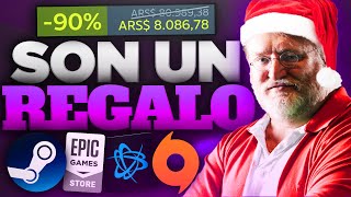 Las MEJORES OFERTAS Navideñas de Steam Epic Games Origin y más 💸 Resumen Steam Winter Sale 2023 [upl. by Gievlos]