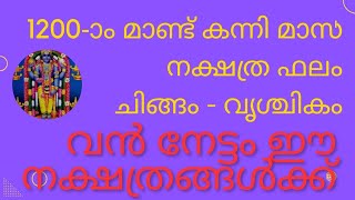 1200ാo മാണ്ട് കന്നി മാസ സമ്പൂർണ്ണ നക്ഷത്ര ഫലം ചിങ്ങം കന്നി തുലാം വൃശ്ചികം [upl. by Kera]