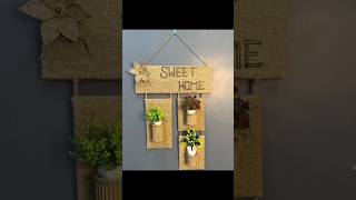 Sweet Home hanging planter DIY  Reuse waste jute bags plantholder DIY crafts homedecor [upl. by Gay]