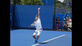 Ernests Gulbis  Australian open 2012  Slow motion video 01 [upl. by Corb]