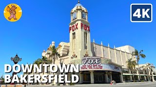 4K Downtown Bakersfield Walking Tour  Kern County  🔊 Binaural Sound [upl. by Schinica374]