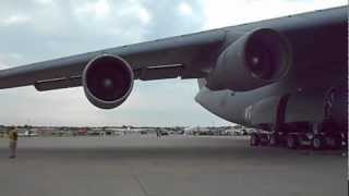 USAF C5 Galaxy Take Off And Low Pass Flyby [upl. by Manouch668]