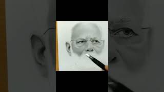 Drawing Mr Narendra Modi  Realistic Pencil Drawing Time lapse shorts narendramodi [upl. by Eilrebmik]