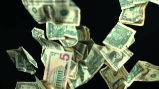 Slow Motion Falling Money HD US Dollars Fall from the Sky with Video Shot in High Definition Format [upl. by Kaylyn]