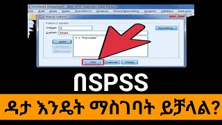 SPSS ላይ ዳታ እንዴት ማስገባት ይቻላል How to insert data in SPSS [upl. by Ettenay207]