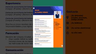 Cómo Hacer un CV en Word de Forma Rápida Obtén tu Plantilla word tutorial shorts [upl. by Edette]