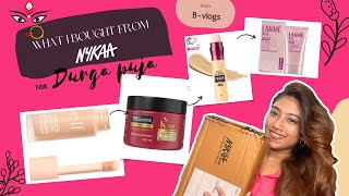 lets do some pujo shopping from Nykaa Bvlogs [upl. by Eisyak377]