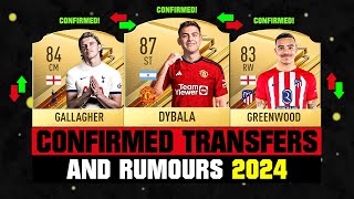 FIFA 24  NEW CONFIRMED TRANSFERS amp RUMOURS 🤪🔥 ft Dybala Gallagher Greenwood etc [upl. by Nitsoj]