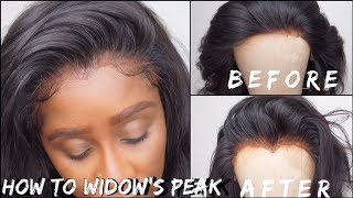 HOW TO CREATECUSTOMIZE A WIDOWS PEAK HAIRLINE ON YOUR FRONTAL  WIG INSTALL  FT UAMAZING HAIR [upl. by Ekram]