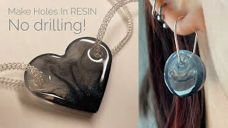 Make Holes in Resin without Drilling Works with any mold any kind of resin resinjewelry fidget [upl. by Bronwen]