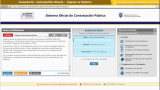 Contratación Directa  Ingreso al Sistema  Proveedor  1 de 6 [upl. by Ellenaj291]