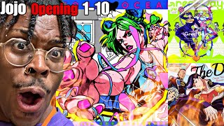 I REACTED To ALL Jojo Opening 110  Jojo Bizarre Adventure Reaction [upl. by Armond]