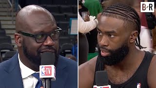 Jaylen Brown Talks Celtics Going Up 20 in NBA Finals amp Gets Advice From Shaq  NBA GameTime [upl. by Martreb159]