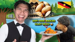 DAFI NAK MAKAN ULAT SAGU 24 JAM MAKAN MAKANAN SARAWAK  ft Freestyle Team [upl. by Atinauj]